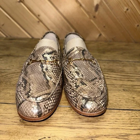 Sam Edelman Loraine Bit Gold Snake Print Loafers Classic | Women's 9M $150 - Picture 7 of 10